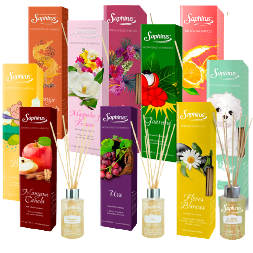 Saphirus difusor en varillas bot x 125 ml